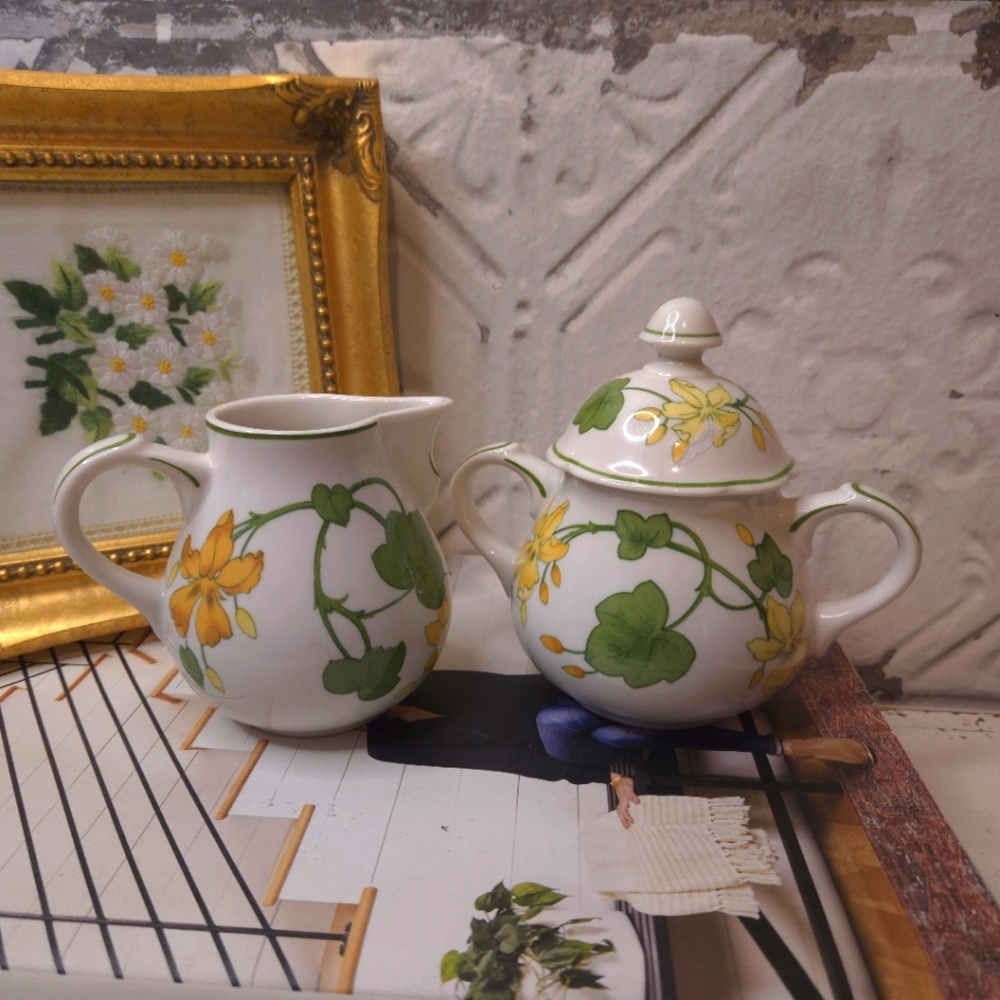 Floral Teapot and Creamer Set - Picture 15 of 16
